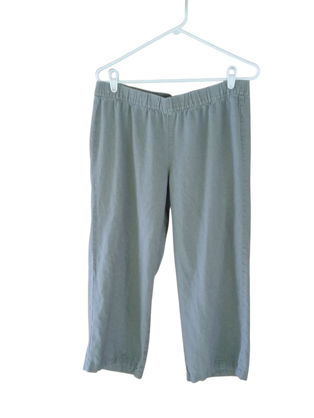 Old Navy Sage Mid Rise Wide Legged Linen Blend Cropped Pants Medium